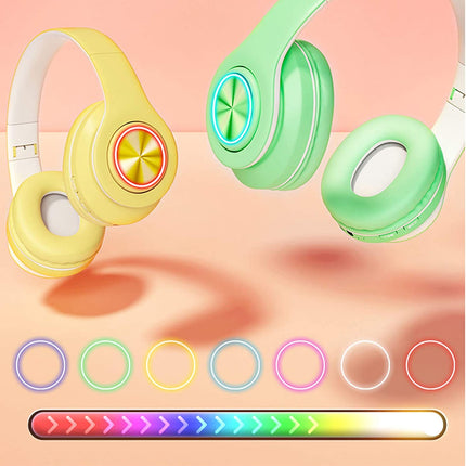 Auriculares inalámbricos Bluetooth plegables con micrófono para llamadas mano libre y tarjeta SD para música y juegos