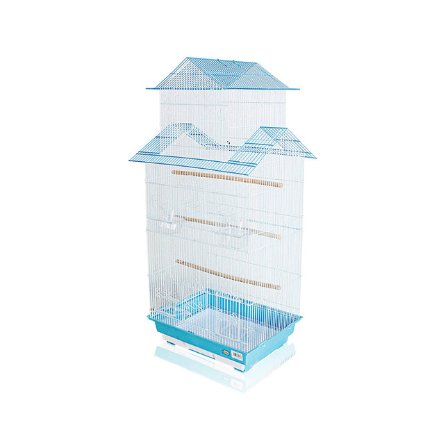 Jaulas para pájaros grande de acero inoxidable jaula para loros de hierro forjado pintada adecuada para canario, amor, pájaro, palomas 46.5*36*103CM