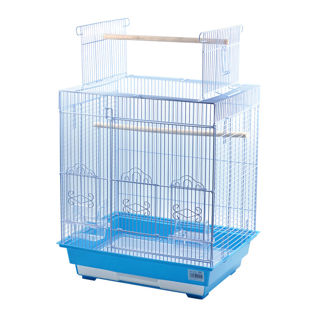 Jaula para pájaros con comederos Jaulas pájaros con Polo soporte 46.5*36*70cm