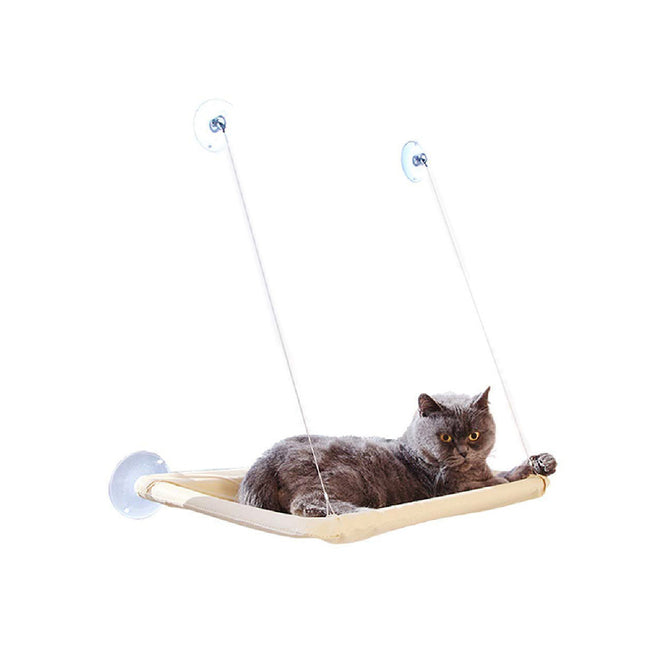 Hamaca de Gato Cama Colgante de Mascota Asiento para Gato con Ventosa 55*35cm Carga Máx. 20KG para Tomar el Sol Echar Siesta Antirasguños