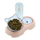 Comedero y Bebedero Automático para Gatos y Perros 2 in 1 Dispensador de Agua Pequeño Gato Comedero De Agua para Mascotas 500ml
