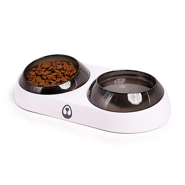 Comedero para Perros Gato Mascotas Cuenco del Gato Tazón para Mascotas con 0°y 15°Ángulo Ajustable 37.5*9.5cm