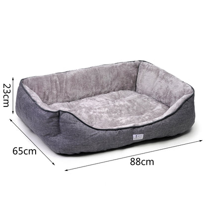 Cama para Perros Super Cómoda Cama para Mascotas con Suave Cama de Perros y Gatos Alfombra para Mascotas 88*65*23cm